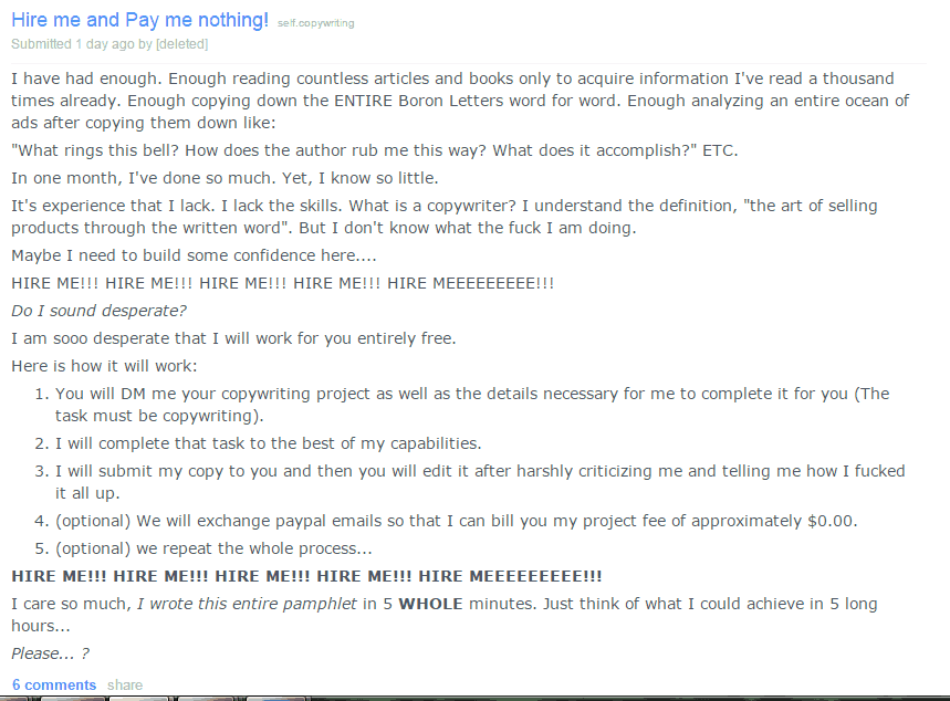 how not to get copywriting work